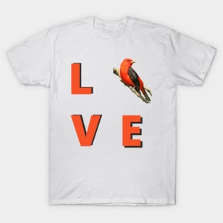 Love birds design with Scarlet Tanager T-Shirt